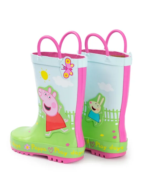 Vanilla Underground Peppa Pig Kids Multicoloured Play Days Wellington Boots with Handles (4 - 10 Younger) - 4 Infants Image 2