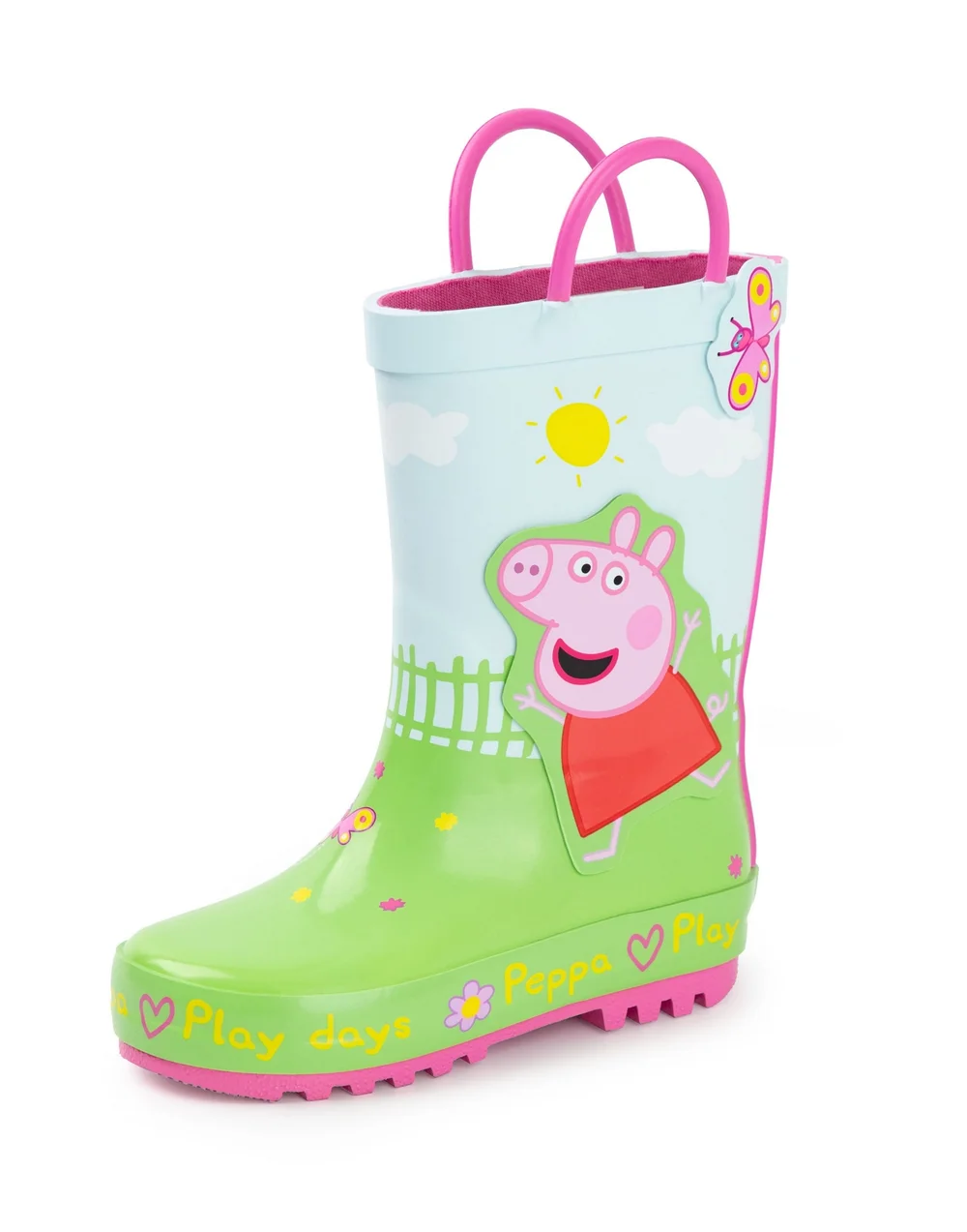 Vanilla Underground Peppa Pig Kids Multicoloured Play Days Wellington Boots with Handles (4 - 10 Younger) - 4 Infants Image 1