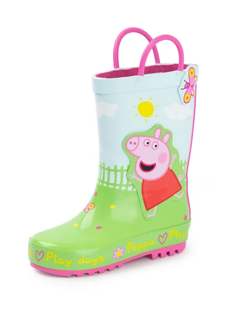 Vanilla Underground Peppa Pig Kids Multicoloured Play Days Wellington Boots with Handles (4 - 10 Younger) - 4 Infants Image 1