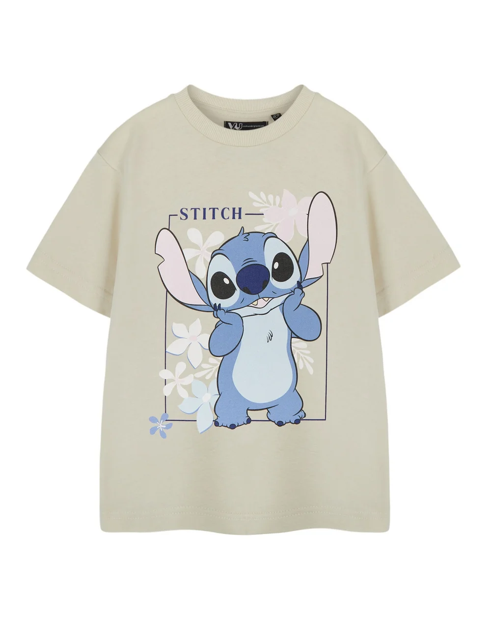 Vanilla Underground Disney Lilo & Stitch Girls Beige Big Stitch T-Shirt (3 - 14 Years) - 3-4 Yrs Image 1