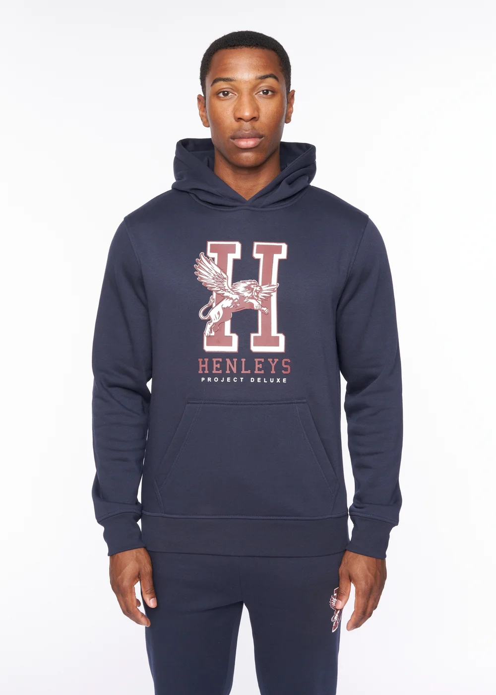 Henleys Navy Belton Hoodie - M Image 1