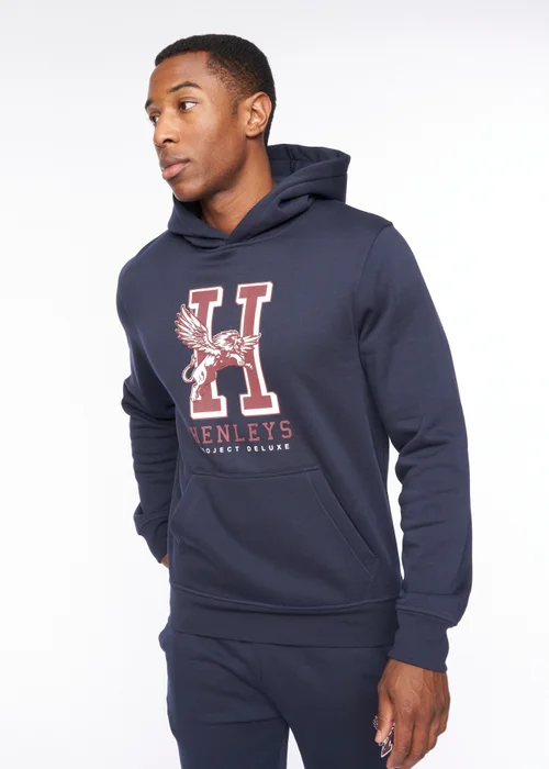 Henleys Navy Belton Hoodie - M Image 2
