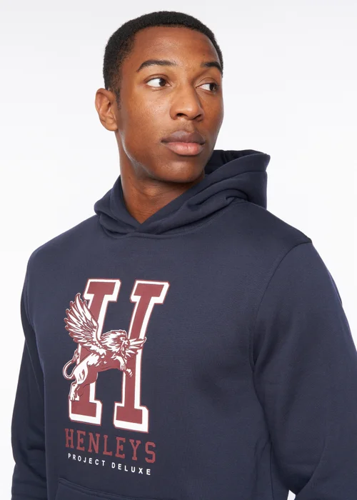 Henleys Navy Belton Hoodie - M Image 5