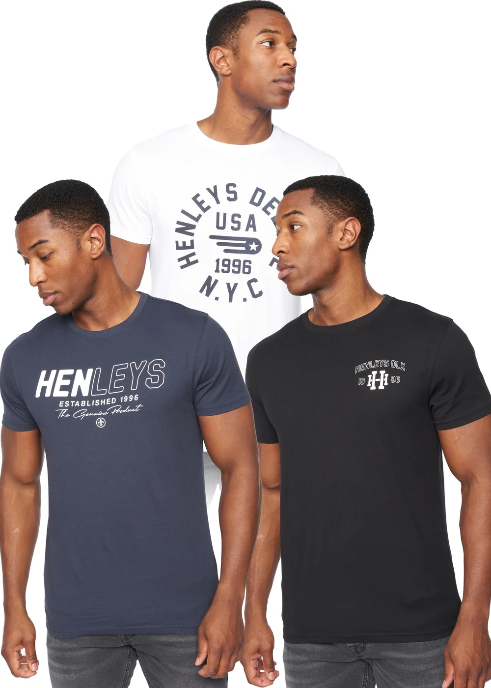 Henleys Assorted 3-Pack Melvern T-Shirt - M Image 1