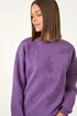 Roman Purple Floral Embroidered Sweatshirt - Size 10 Image 2