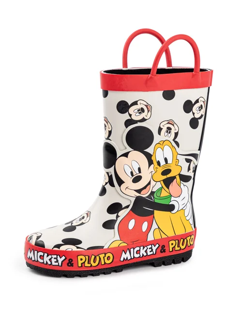 Vanilla Underground Disney Boys Multicoloured Mickey & Pluto Wellington Boots with Handles (4 - 10 Younger) - 4 Infants Image 1