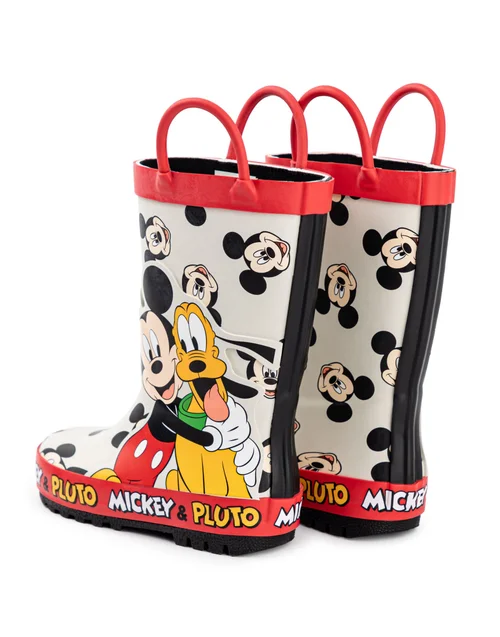 Vanilla Underground Disney Boys Multicoloured Mickey & Pluto Wellington Boots with Handles (4 - 10 Younger) - 4 Infants Image 2