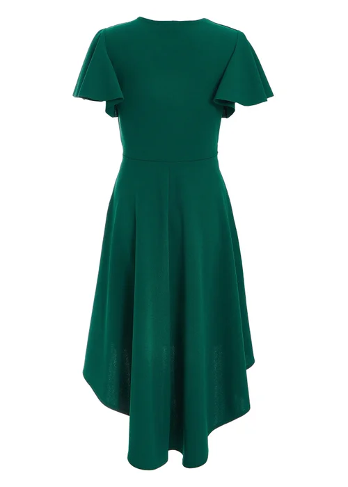 Quiz Green Petite Dip Hem Dress - 6 Image 5