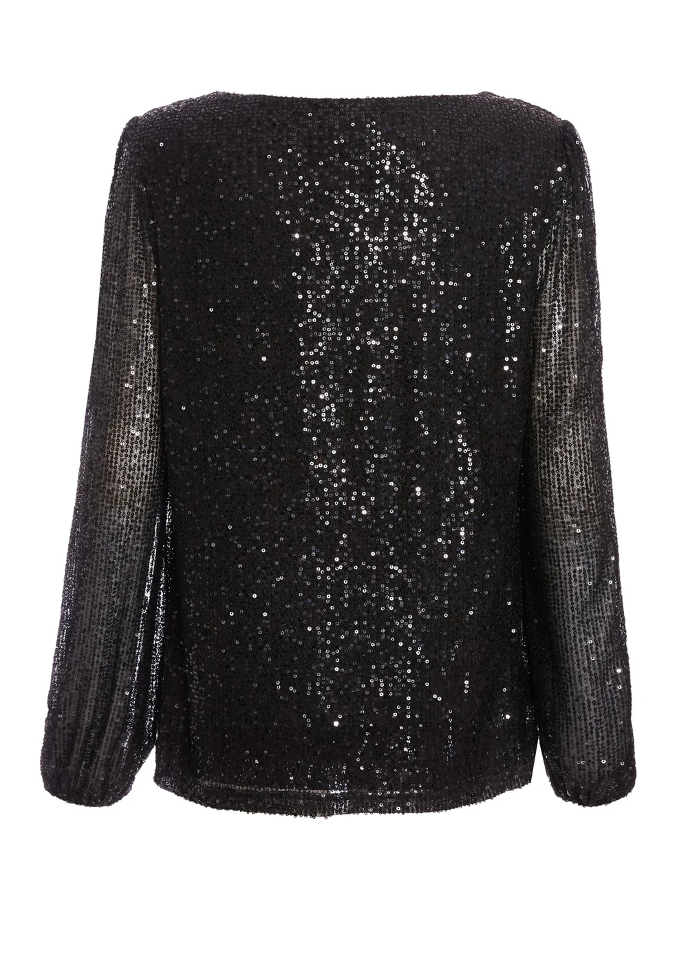 Quiz Black Sequin Drape Top - 6 Image 5