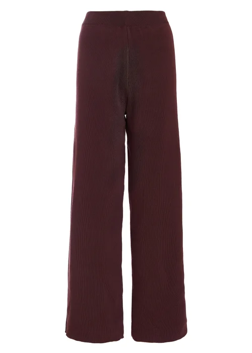 Quiz Brown Knit Wide Leg Trousers - S Image 4