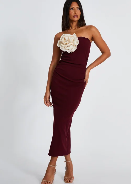 Quiz Red Corsage Midaxi Dress - 6 Image 1