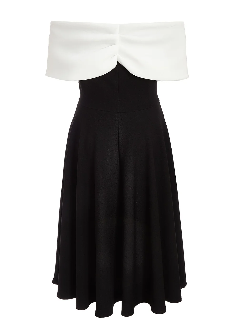Quiz Black Petite Contrast Bardot Midi Dress - 6 Image 5