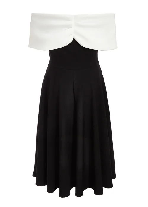 Quiz Black Petite Contrast Bardot Midi Dress - 6 Image 5