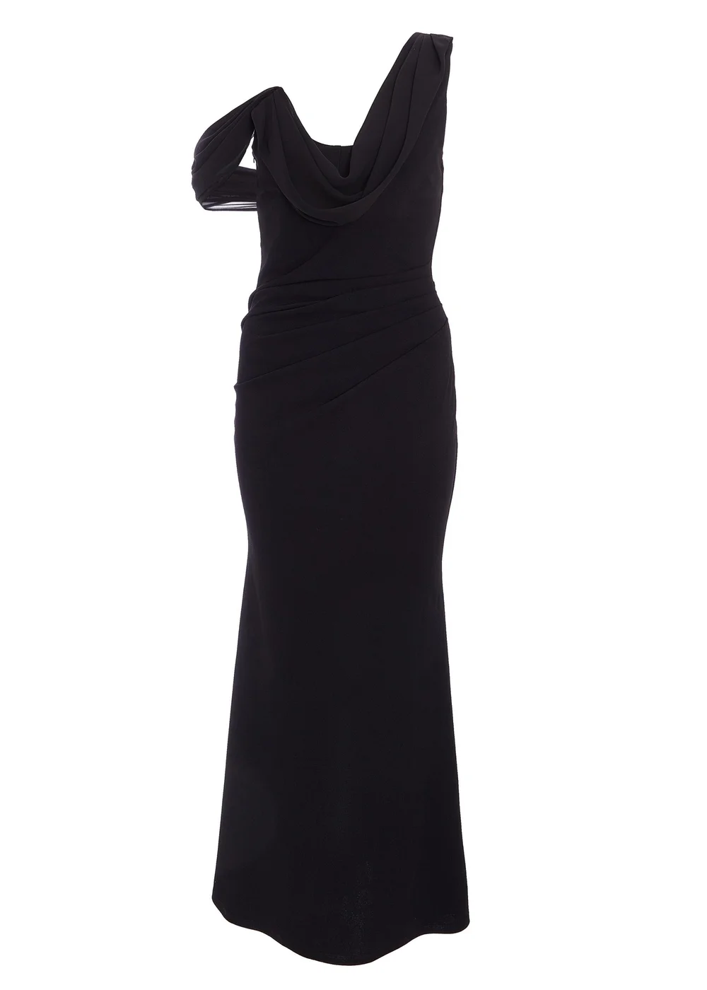 Quiz Black Petite One Shoulder Maxi Dress - 6 Image 4