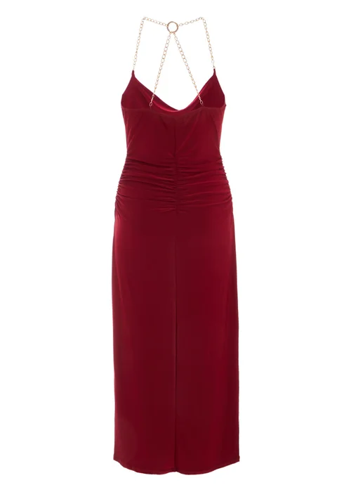 Quiz Burgundy Petite Cowl Midaxi Dress - 6 Image 5