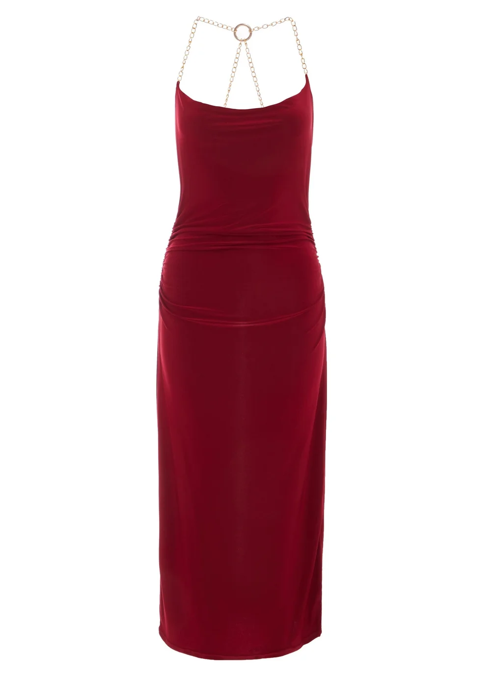 Quiz Burgundy Petite Cowl Midaxi Dress - 6 Image 4