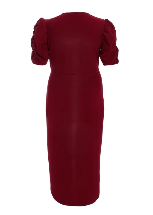 Quiz Red Curve Wrap Midi Dress - 16 Image 5