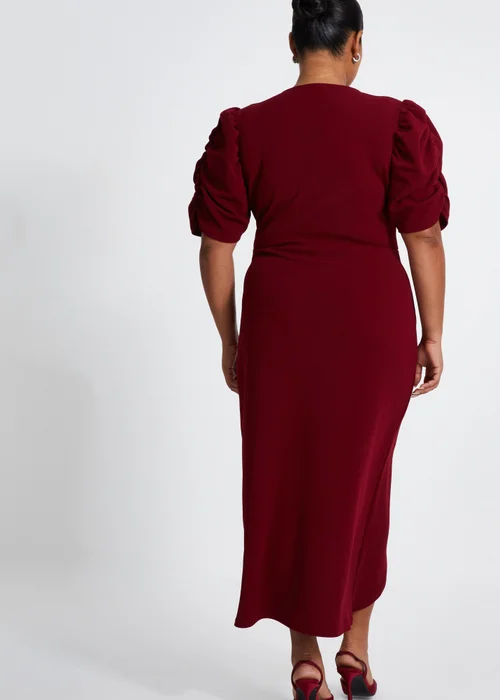Quiz Red Curve Wrap Midi Dress - 16 Image 2