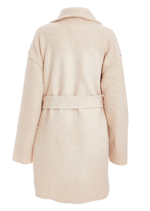 Quiz Stone Boucle Tie Belt Coat - S/M Image 5