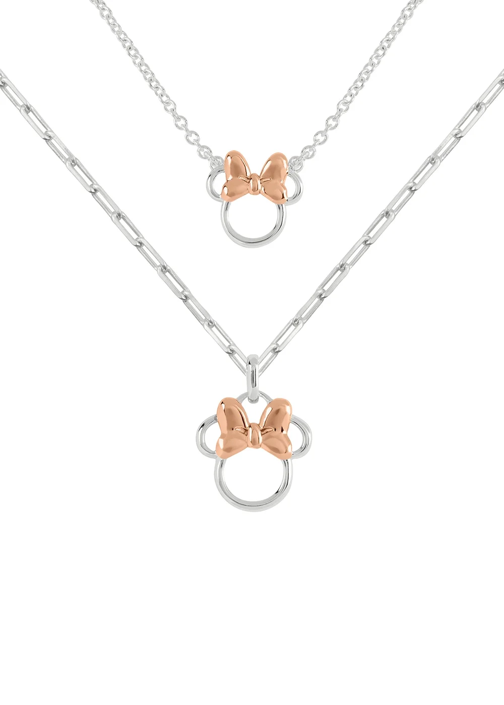 Disney Minnie Mouse Silver Mother & Daughter Necklace Set - One Size Image 1