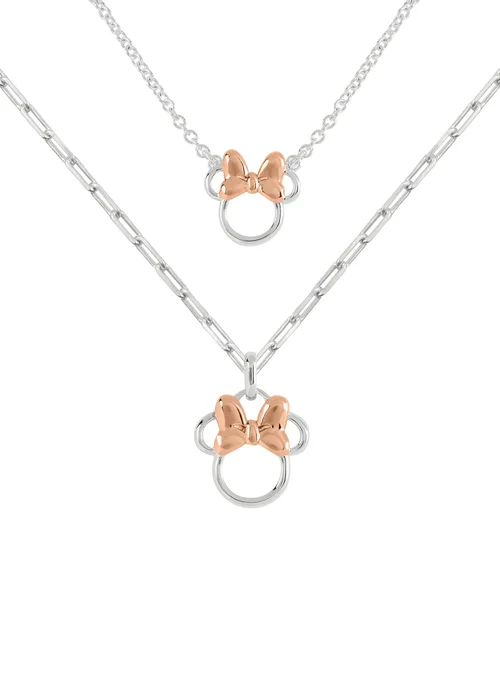 Disney Minnie Mouse Silver Mother & Daughter Necklace Set - One Size Image 1