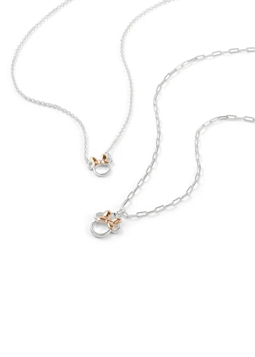 Disney Minnie Mouse Silver Mother & Daughter Necklace Set - One Size Image 2