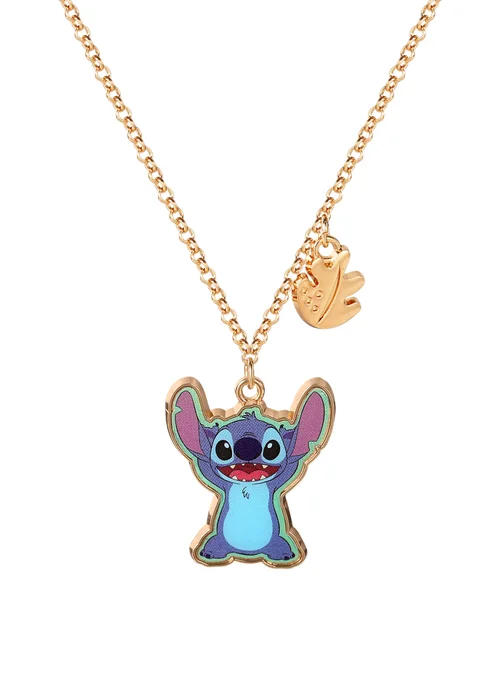 Disney Lilo & Stitch Gold Enamel Costume Necklace - One Size Image 1