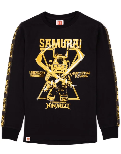 Vanilla Underground LEGO Boys Black Samurai Warrior Graphic Long Sleeved T-Shirt (3 - 12 Years) - 3 Yrs Image 1