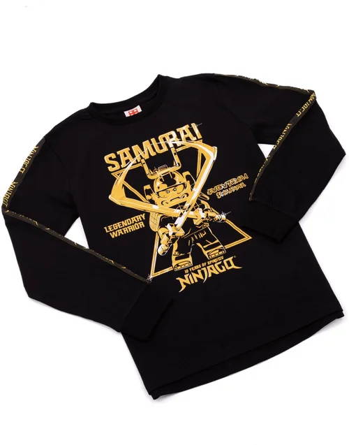 Vanilla Underground LEGO Boys Black Samurai Warrior Graphic Long Sleeved T-Shirt (3 - 12 Years) - 3 Yrs Image 2