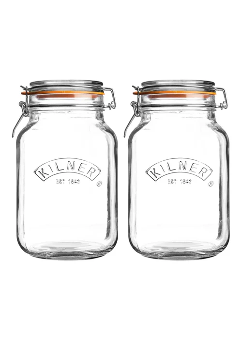 Kilner 1.5l Clip Top Square Jar - One Size Image 1