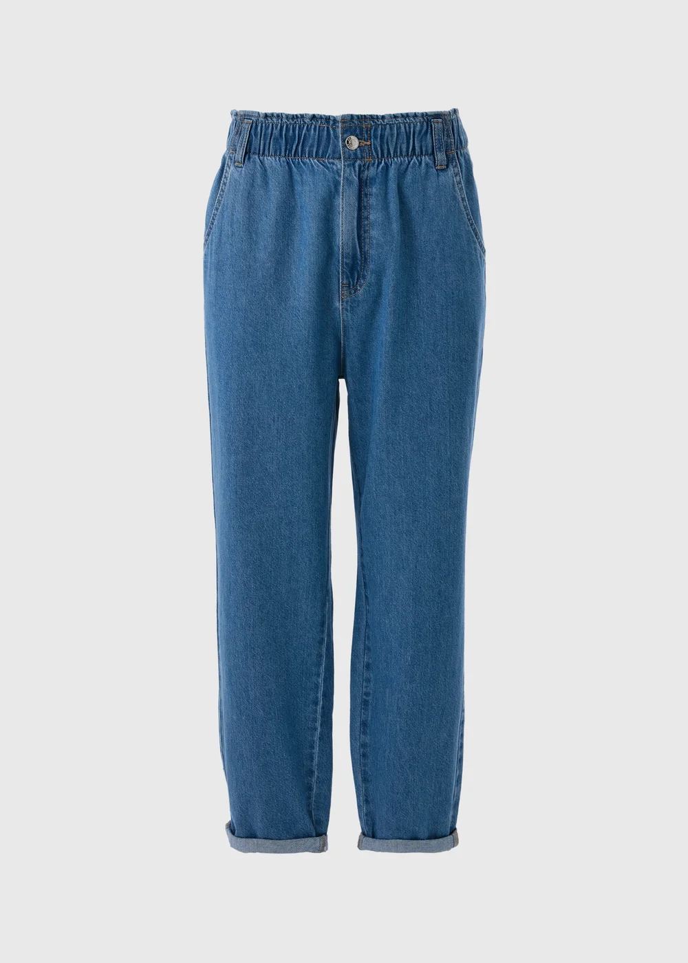 Mid Wash Paperbag Jeans - 8 Image 5