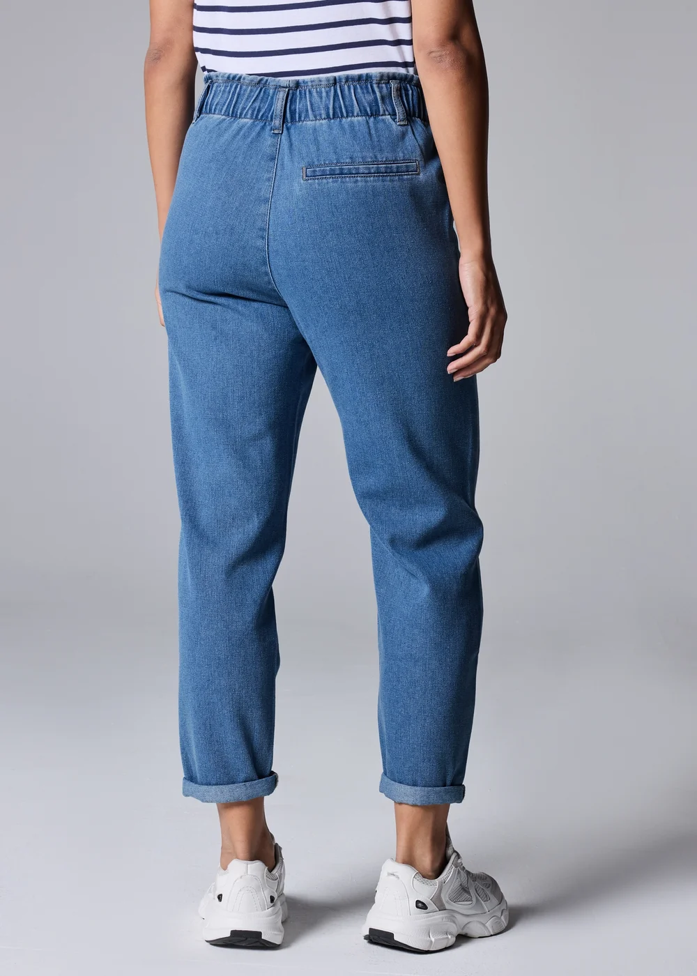 Mid Wash Paperbag Jeans - 8 Image 4