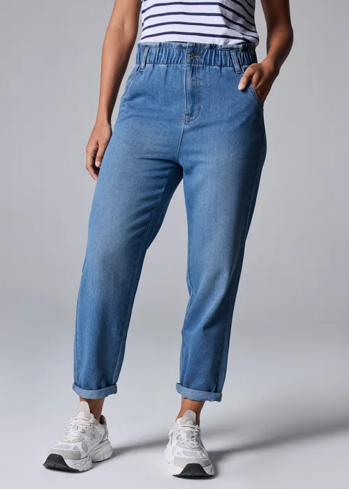 Mid Wash Paperbag Jeans - 8 Image 3