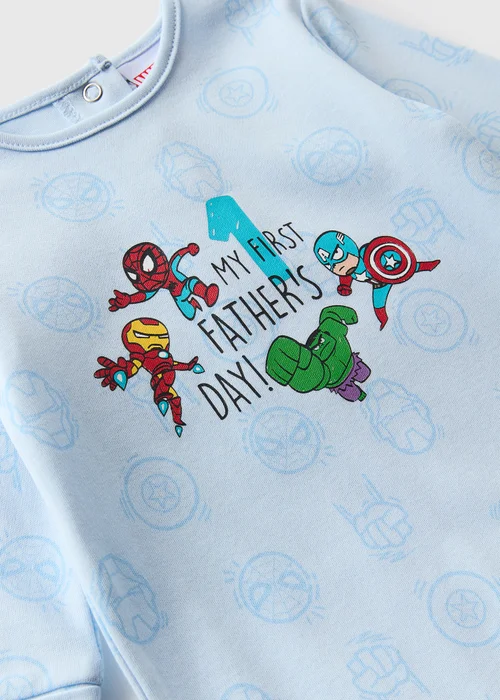 Marvel Baby Blue Fathers Day Sleepsuit (Newborn-12mths) - Age 0 - 3 Months Image 2