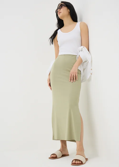 Sage Green Jersey Maxi Skirt - 8 Image 1