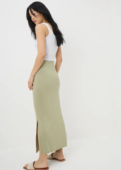 Sage Green Jersey Maxi Skirt - 8 Image 3