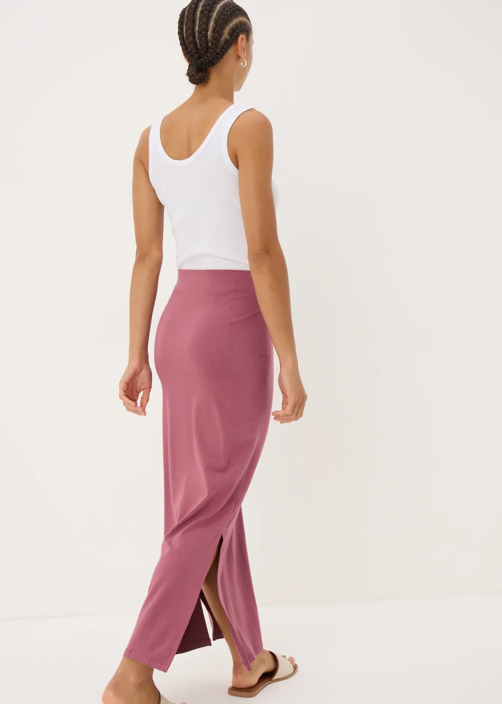 Raspberry Jersey Maxi Skirt - 8 Image 2