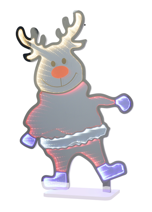 ValueLights Silver Ronnie Reindeer Infinity Style LED Christmas Decoration (56cm x 12cm x 37.5cm) - One Size Image 2