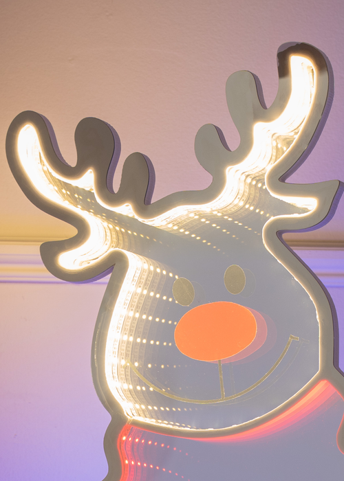 ValueLights Silver Ronnie Reindeer Infinity Style LED Christmas Decoration (56cm x 12cm x 37.5cm) - One Size Image 3