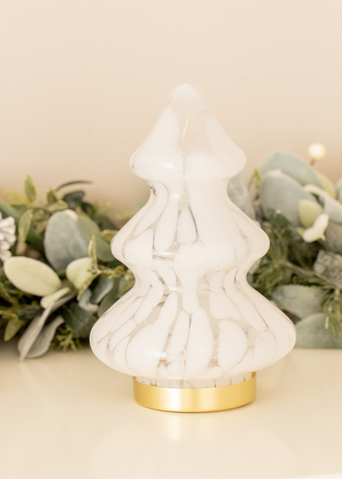 ValueLights White Confetti Glass LED Lit Christmas Tree Decoration (20.5cm x 13cm x 13cm) - One Size Image 2