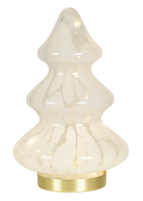 ValueLights White Confetti Glass LED Lit Christmas Tree Decoration (20.5cm x 13cm x 13cm) - One Size Image 3