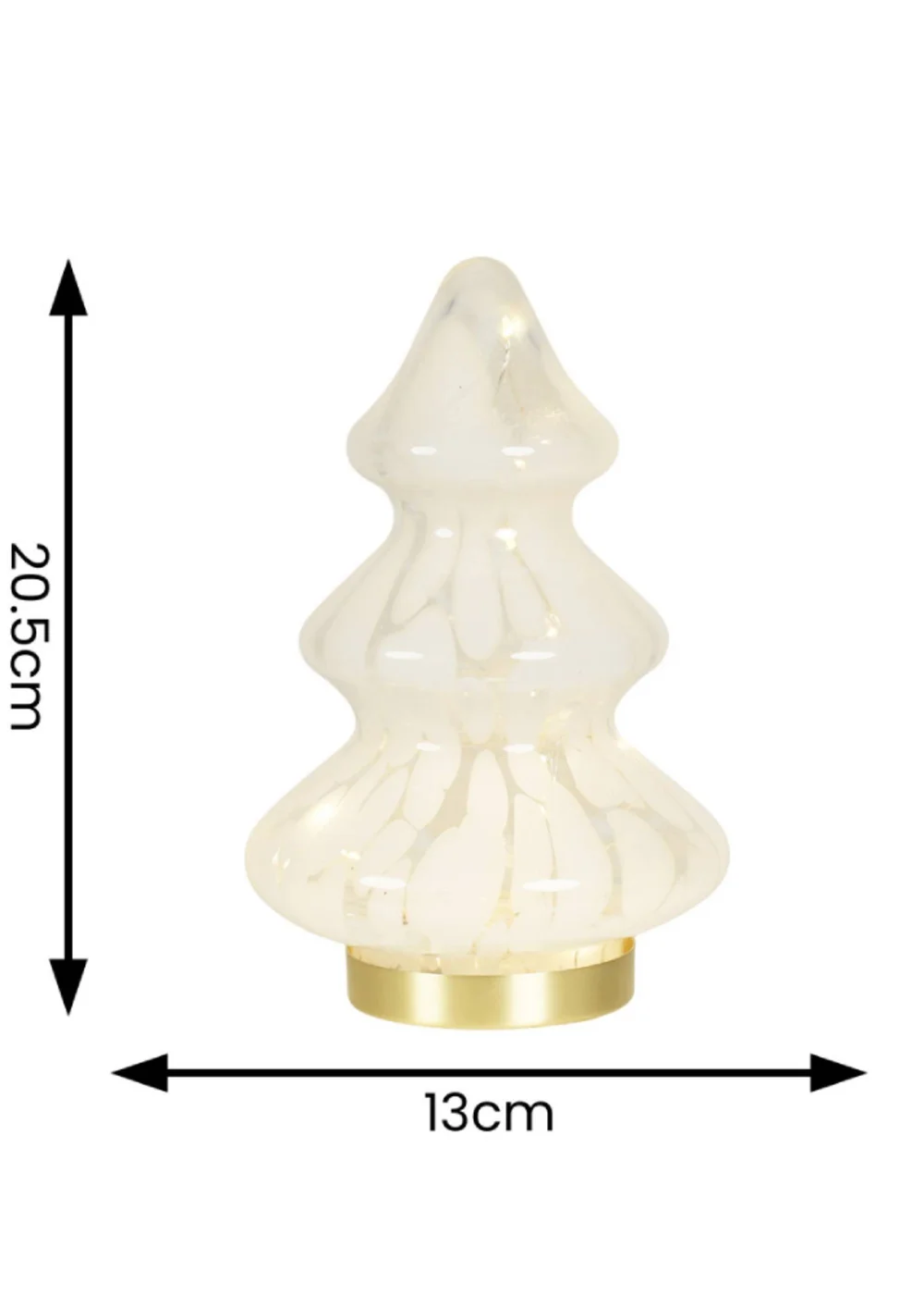 ValueLights White Confetti Glass LED Lit Christmas Tree Decoration (20.5cm x 13cm x 13cm) - One Size Image 6