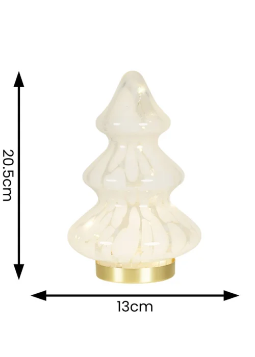 ValueLights White Confetti Glass LED Lit Christmas Tree Decoration (20.5cm x 13cm x 13cm) - One Size Image 6