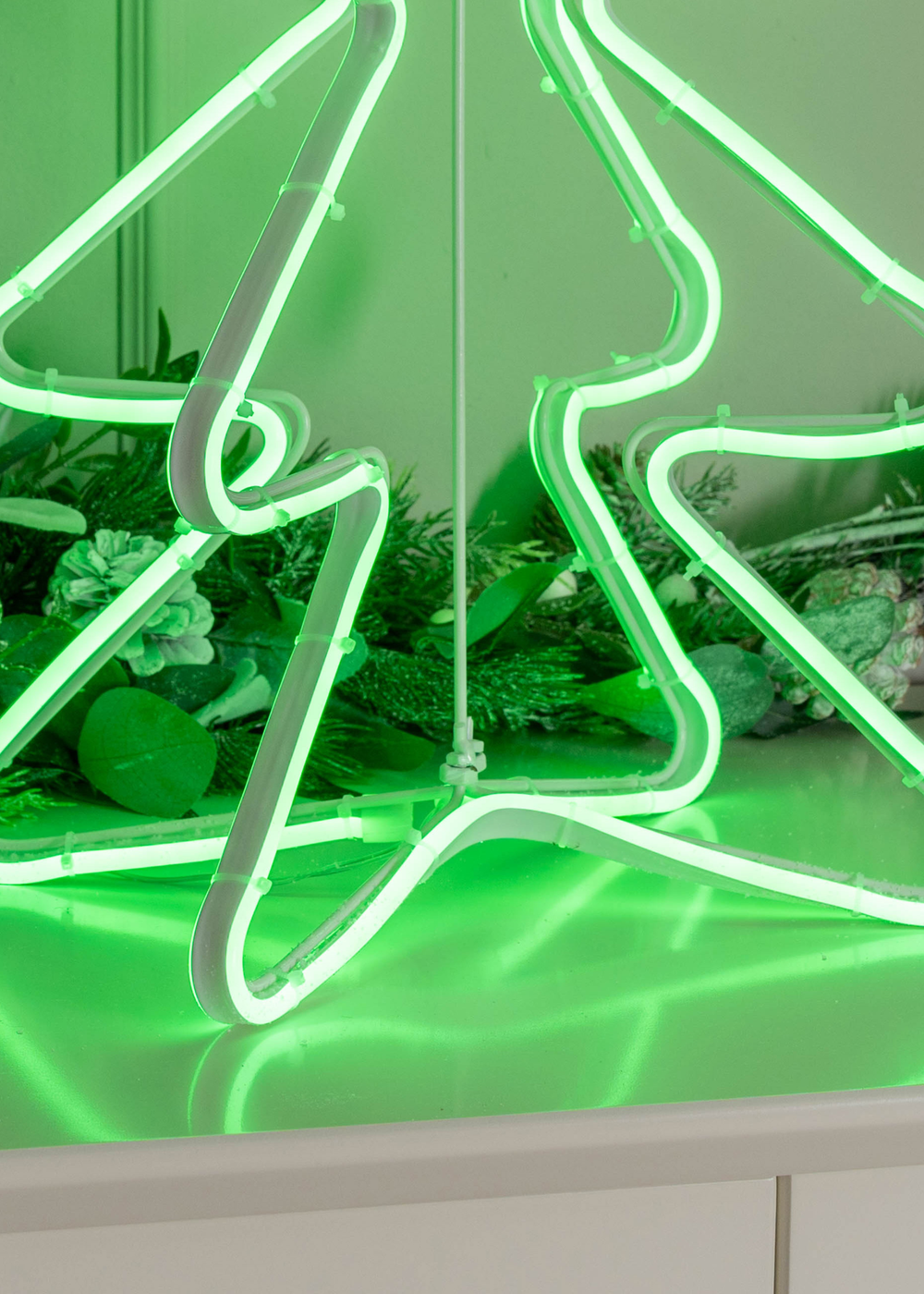 ValueLights Noble Green Neon Style LED Lit Christmas Tree (50cm x 23cm x 23cm) - One Size Image 4
