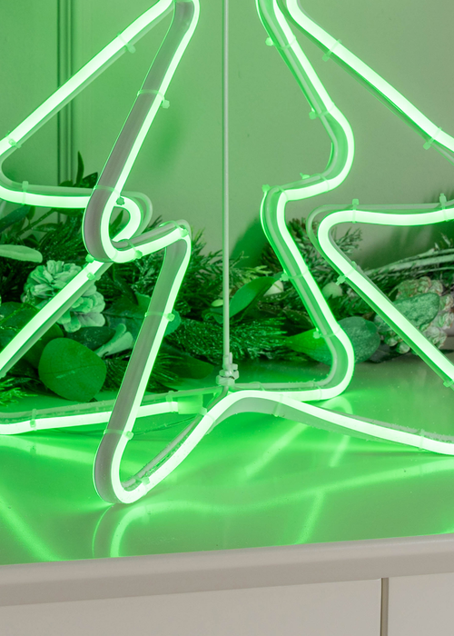 ValueLights Noble Green Neon Style LED Lit Christmas Tree (50cm x 23cm x 23cm) - One Size Image 4