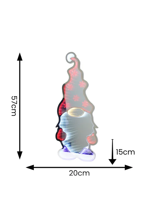 ValueLights Silver Gareth Gonk Infinity Style LED Christmas Decoration (57cm x 15cm x 20cm) - One Size Image 6