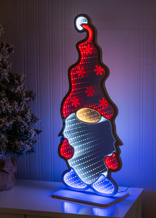 ValueLights Silver Gareth Gonk Infinity Style LED Christmas Decoration (57cm x 15cm x 20cm) - One Size Image 1