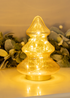 ValueLights Gold Amber Glass LED Lit Christmas Tree Decoration (20.5cm x 13cm x 13cm) - One Size Image 1