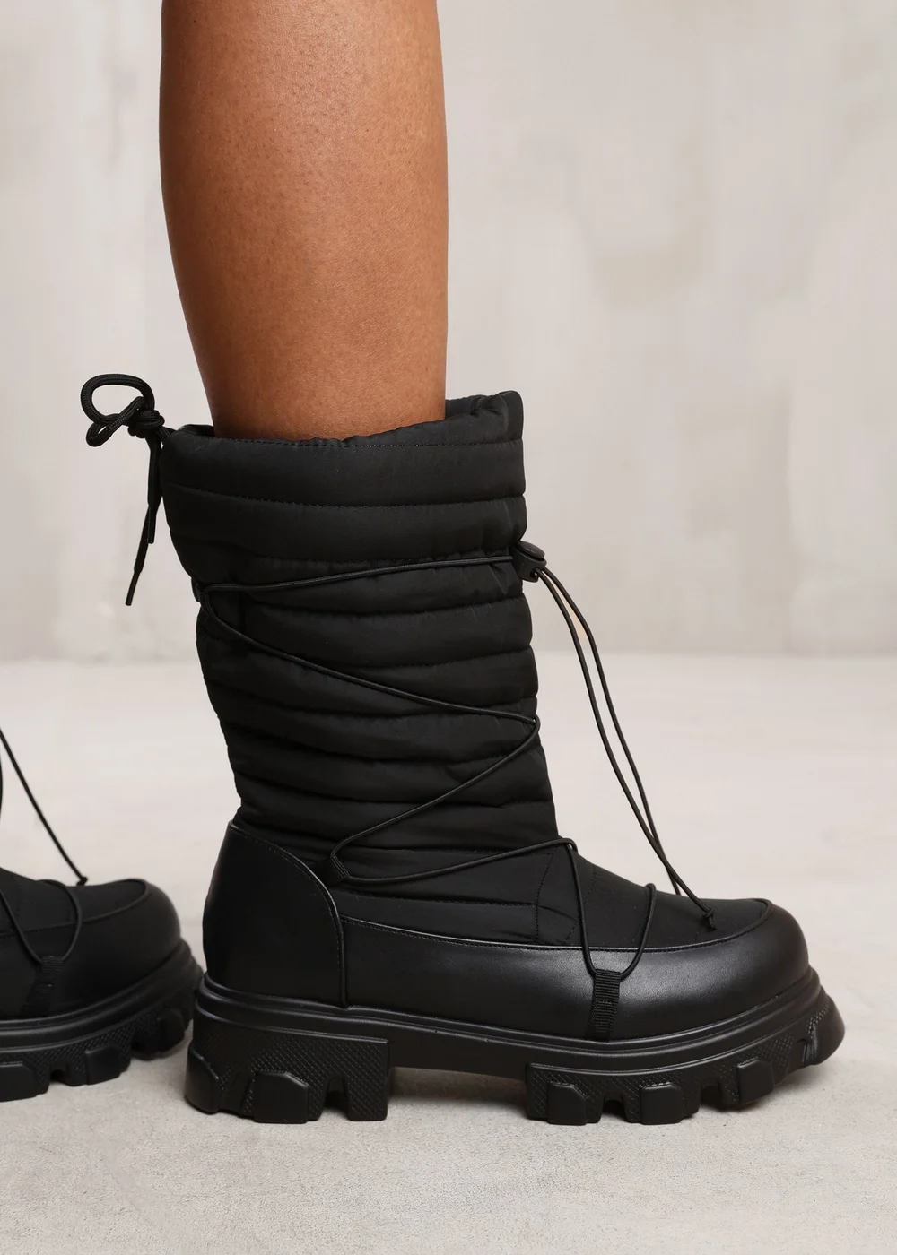 Where's That From Black Harleen Chunky Sole Puffy Ankle Boots - 3 Image 2