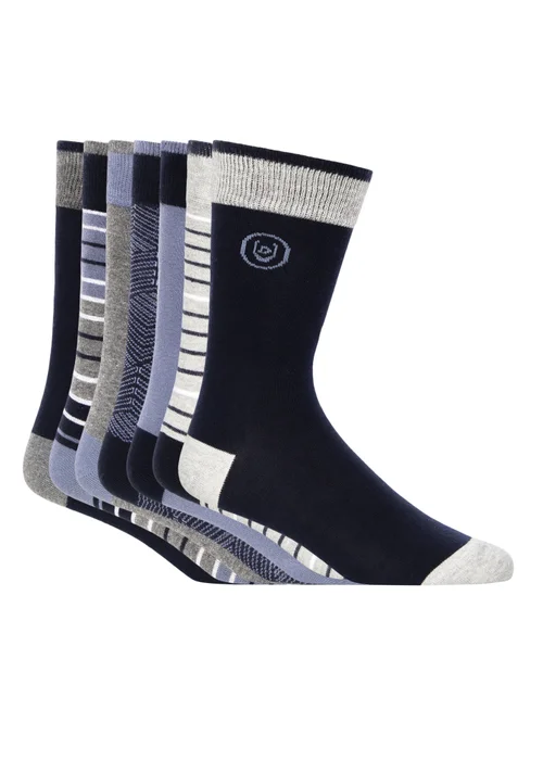 Duck & Cover Blue 7-Pack Bellion Socks - One Size Image 1